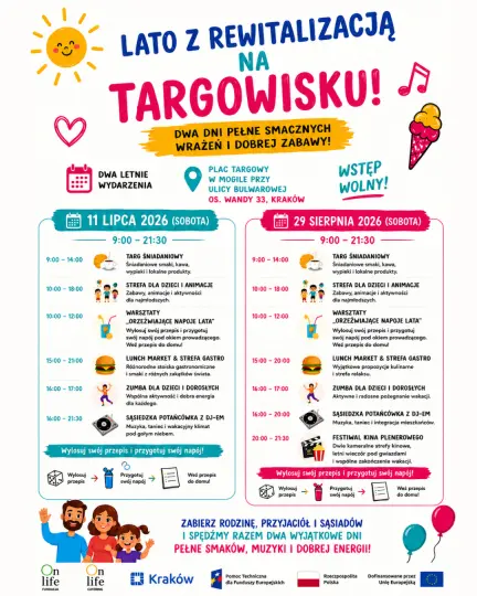 Letnie wydarzenia na targowisku przy ul. Bulwarowej w Nowej Hucie