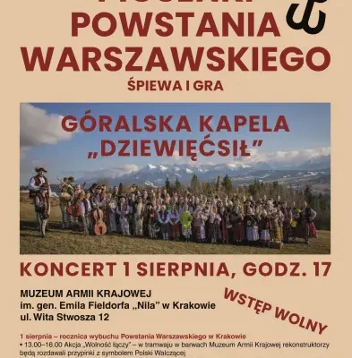 Koncert piosenek powstańczych w Muzeum AK – góralska kapela zagra w rocznicę