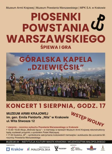 Koncert piosenek powstańczych w Muzeum AK – góralska kapela zagra w rocznicę