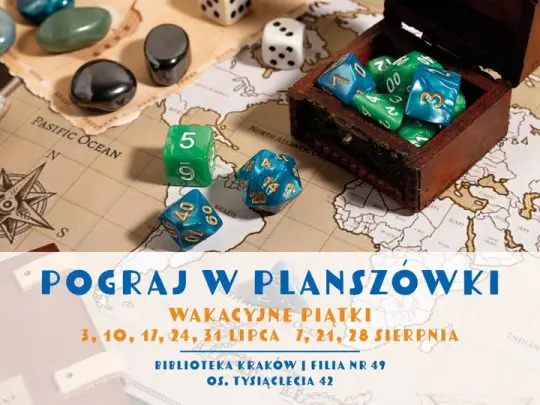 Wakacyjne piątki z planszówkami w Bibliotece Kraków – zapraszamy na wspólną grę!