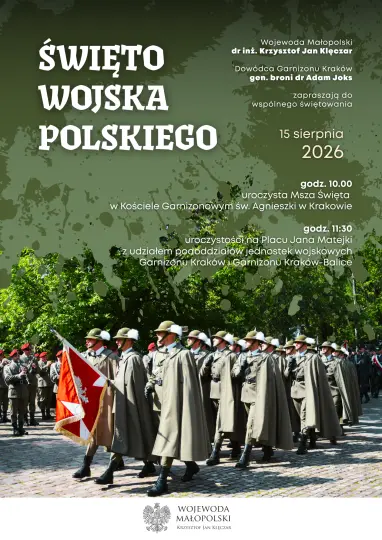 Kraków rozświetli się na biało-czerwono z okazji święta Wojska Polskiego