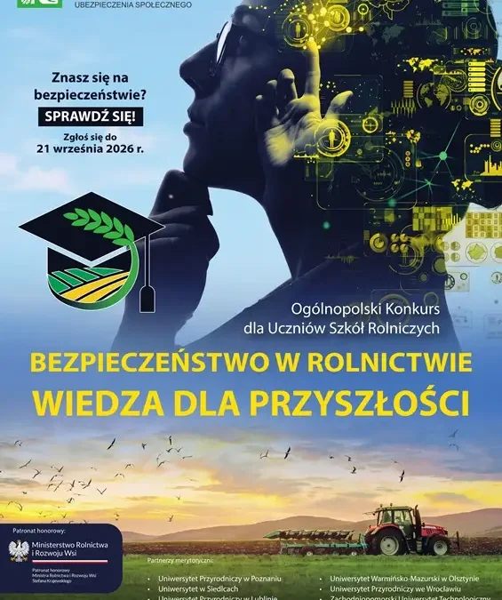 KRUS zaprasza uczniów szkół rolniczych do konkursu o bezpieczeństwie pracy