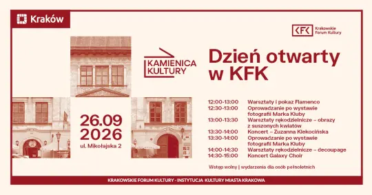 Dzień Otwarty w Krakowskim Forum Kultury – warsztaty, wystawa i koncerty