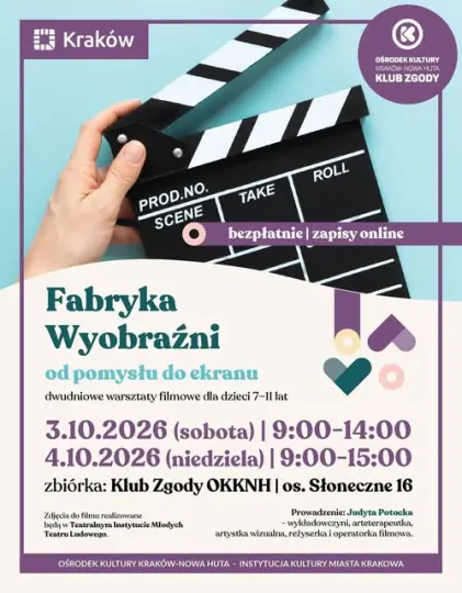 Warsztaty filmowe dla dzieci w Krakowie – „Fabryka wyobraźni” już 3 i 4 października