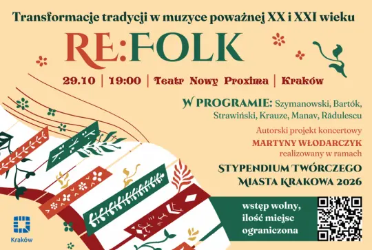 RE:FOLK – jak folklor przenika muzykę poważną. Koncert w Teatrze Nowym Proxima