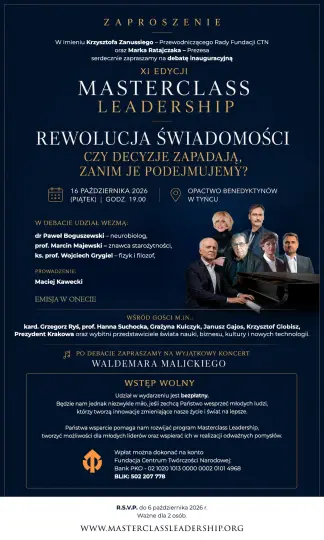 Masterclass Leadership w Tyńcu: Czy sztuczna inteligencja kwestionuje naszą świadomość?