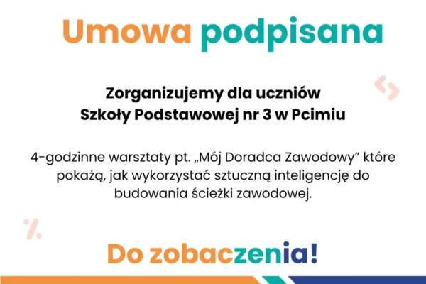 Warsztaty AI w Pcimiu: „Mój Doradca Zawodowy” dla uczniów SP nr 3