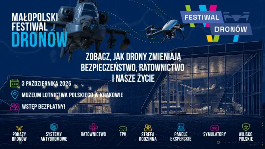 Małopolski Festiwal Dronów w Krakowie – wojskowe śmigłowce i pokazy już 3 października