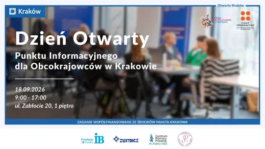 Dzień Otwarty Punktu Informacyjnego dla Obcokrajowców w Krakowie – bezpłatne konsultacje 18 września