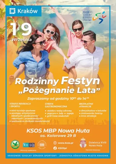 Rodzinny festyn „Pożegnanie lata” w Nowej Hucie – dziś na os. Kolorowym