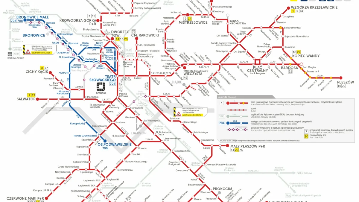 Kraków: linie aglomeracyjne 250, 260 i 270 zmienią trasy od 26 września