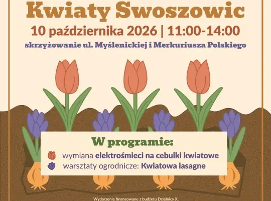 Kwiaty Swoszowic 2026 – wymień elektrośmieci na cebulki kwiatów