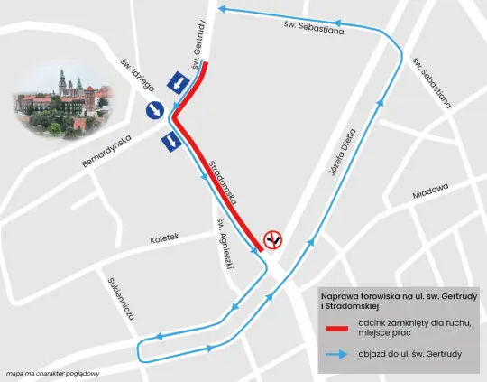 Kraków: od 5 października remont torowiska przy Wawelu – zmiany w ruchu
